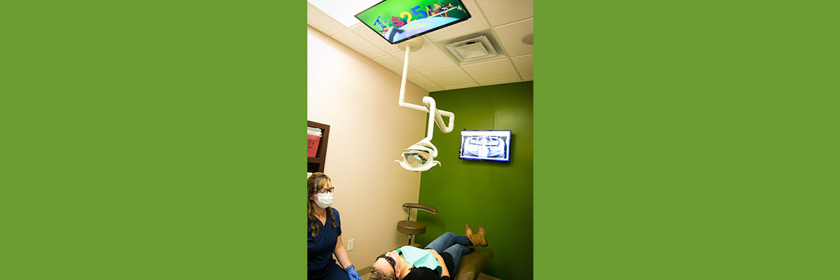 TVs Above Dental Chairs - Louisville Dentist Laura Ward