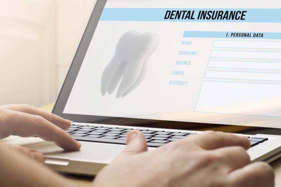 Picture of a computer screen showing information about dental insurance.
